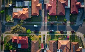 Ariel view of houses homepage