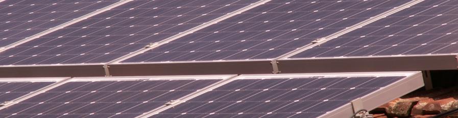 This is an image of a solar panel on a roof
