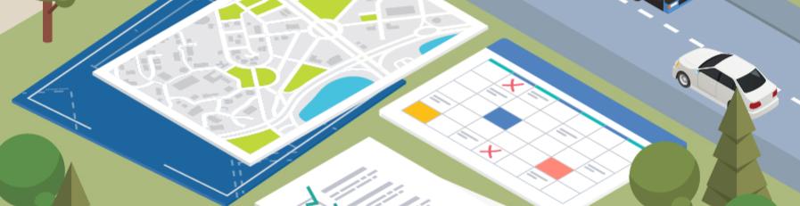 maps and checklist on grass graphic 