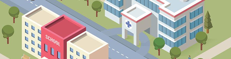 hospital and school graphic