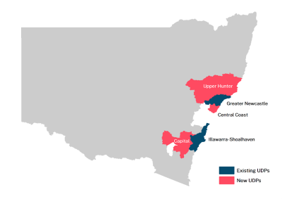 Map of regional UDP 