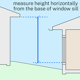 This is an image of BASIX overshadowing measuring height horizontally