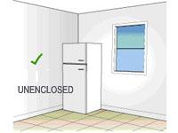 This is an image of an uneclosed refrigerator